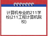 计算机专业的211学校(211工程计算机院校)