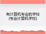 有计算机专业的学校(专业计算机学校)
