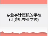 专业学计算机的学校(计算机专业学校)