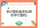 学计算机选学校(择校学计算机)