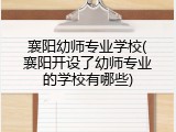 襄阳幼师专业学校(襄阳开设了幼师专业的学校有哪些)