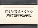 西安计算机学校学校(西安电脑专业学府)