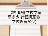 计算机职业学校学费是多少(计算机职业学校收费多少)