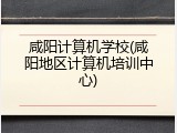 咸阳计算机学校(咸阳地区计算机培训中心)