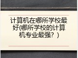 计算机在哪所学校最好(哪所学校的计算机专业最强？)
