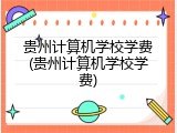 贵州计算机学校学费(贵州计算机学校学费)