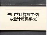 专门学计算机学校(专业计算机学校)