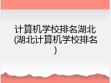计算机学校排名湖北(湖北计算机学校排名)