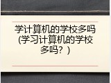 学计算机的学校多吗(学习计算机的学校多吗？)