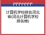 计算机学校排名河北省(河北计算机学校排名榜)