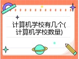 计算机学校有几个(计算机学校数量)