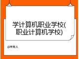 学计算机职业学校(职业计算机学校)