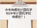 中专有哪些计算机学校(中专计算机学校有哪些？)