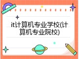 it计算机专业学校(计算机专业院校)