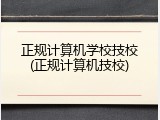 正规计算机学校技校(正规计算机技校)