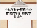 专科学校计算机专业排名(专科计算机专业排名)