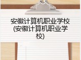 安徽计算机职业学校(安徽计算机职业学校)