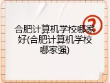 合肥计算机学校哪家好(合肥计算机学校哪家强)