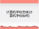 计算机学校怎样(计算机学校如何)
