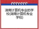 湖南计算机专业的学校(湖南计算机专业学校)