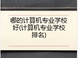 哪的计算机专业学校好(计算机专业学校排名)