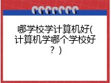 哪学校学计算机好(计算机学哪个学校好？)