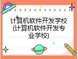计算机软件开发学校(计算机软件开发专业学校)