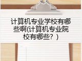 计算机专业学校有哪些啊(计算机专业院校有哪些？)
