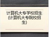 计算机大专学校招生(计算机大专院校招生)
