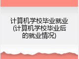 计算机学校毕业就业(计算机学校毕业后的就业情况)