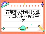 高等学校计算机专业(计算机专业高等学校)