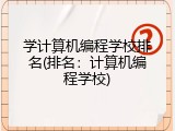 学计算机编程学校排名(排名：计算机编程学校)
