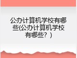 公办计算机学校有哪些(公办计算机学校有哪些？)