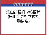 乐山计算机学校招聘(乐山计算机学校招聘信息)