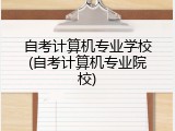 自考计算机专业学校(自考计算机专业院校)