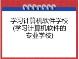 学习计算机软件学校(学习计算机软件的专业学校)