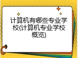 计算机有哪些专业学校(计算机专业学校概览)