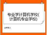 专业学计算机学校(计算机专业学校)