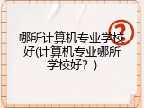 哪所计算机专业学校好(计算机专业哪所学校好？)