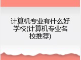 计算机专业有什么好学校(计算机专业名校推荐)