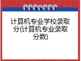 计算机专业学校录取分(计算机专业录取分数)