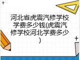 河北省虎震汽修学校学费多少钱(虎震汽修学校河北学费多少)