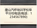 唐山汽修培训学校阜平分校电话(电话：1234567890)
