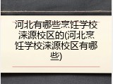 河北有哪些烹饪学校涞源校区的(河北烹饪学校涞源校区有哪些)