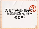河北省学幼师的学校有哪些(河北幼师学校名单)