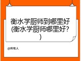 衡水学厨师到哪里好(衡水学厨师哪里好？)
