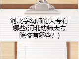 河北学幼师的大专有哪些(河北幼师大专院校有哪些？)