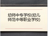 幼师中专学校(幼儿师范中等职业学校)