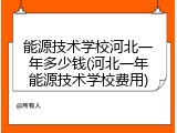 能源技术学校河北一年多少钱(河北一年能源技术学校费用)