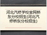 河北汽修学校官网桥东分校招生(河北汽修桥东分校招生)